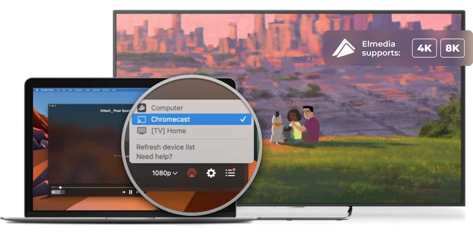 Stream MP4 to Chromecast, Apple TV or Smart TV